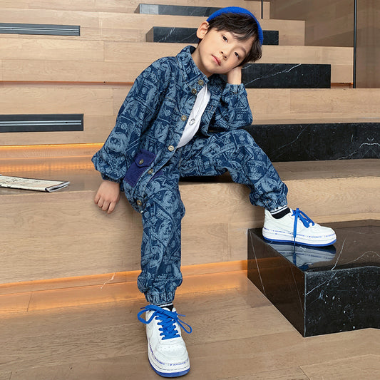 Boy Clothes Spring And Autumn Two Piece Set